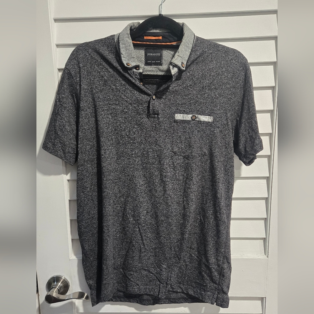 Denim & Flower Dark Gray Polo Shirt